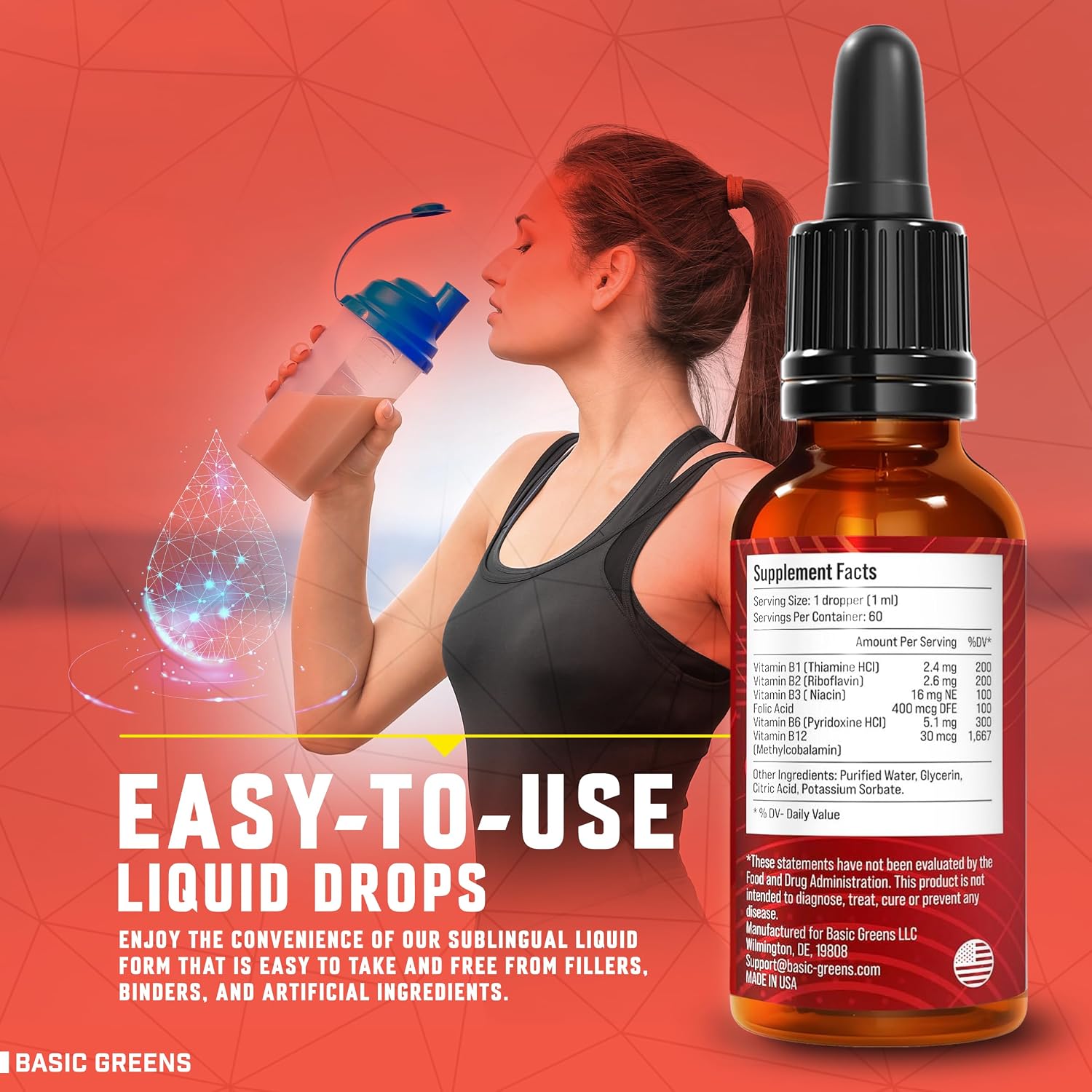 Vitamin B Complex Liquid Drops – Extra Strength Sublingual Formula, Vegan - görsel 3