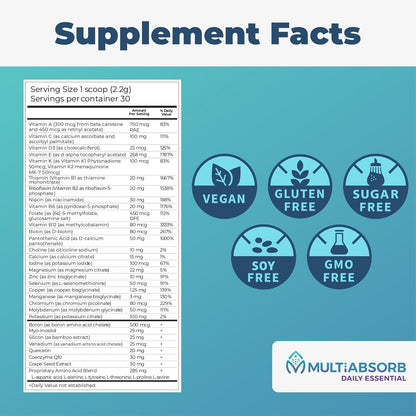 MultiAbsorb Daily Essential Multi-Nutrient Powder, Unflavoured, 30 Servings
