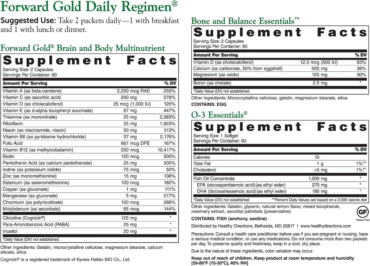 Dr Whitaker's Forward Gold Daily Regimen Multi-Nutrient Supplement for Adults 65+, 60 Packets (30-Day Supply) - görsel 2