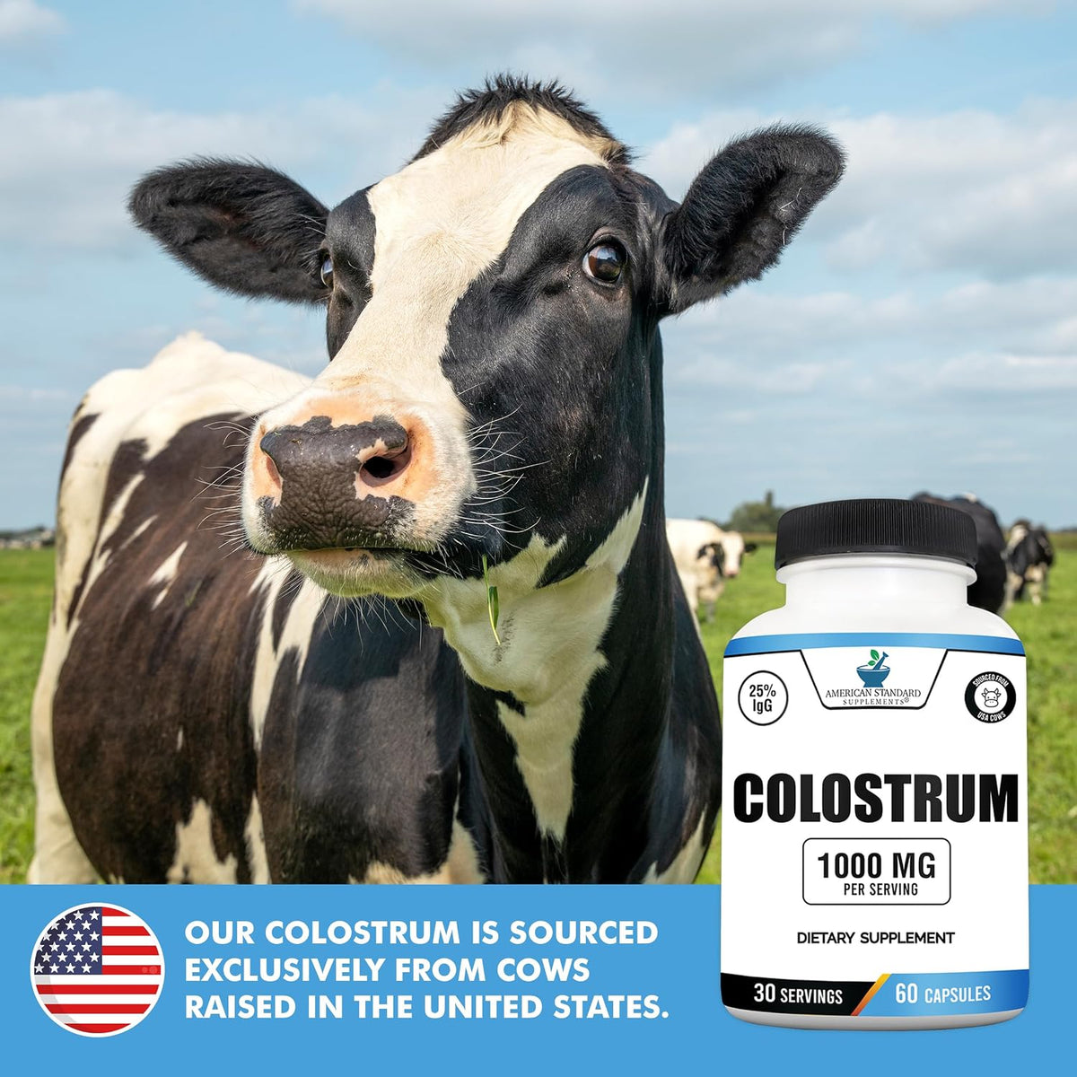 American Standard Supplements Colostrum Capsules, 1000 mg, 60 Capsules - görsel 3