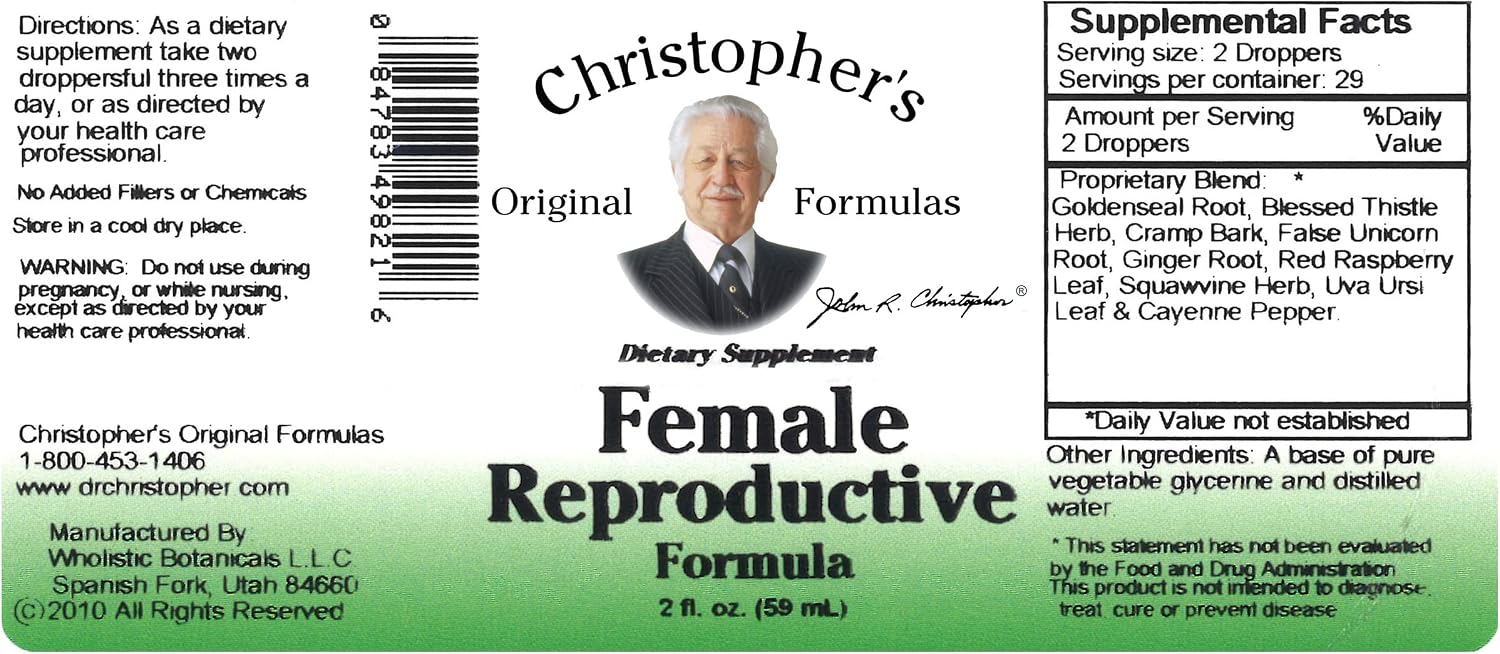 Christopher's Original Formulae Female Reproductive Formula, 60 ml Liquid - görsel 4