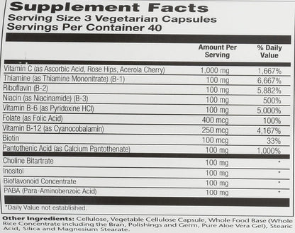 Solaray TwoStage Mega-B-Stress B-Complex, 120 Capsules