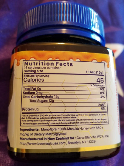 Bee Magic Manuka Honey MGO550+, 250 g (8.8 oz)