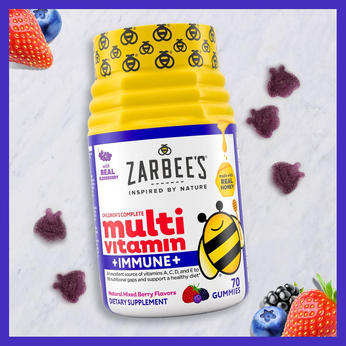 Zarbee's Complete Kids Multivitamin Gummies + Immune Support, 70 Gummies - görsel 6