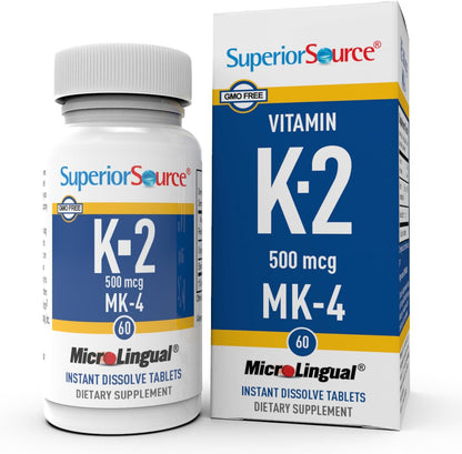 Superior Source Vitamin K2 MK-4 500 mcg Sublingual Tablets - 60 Tablets