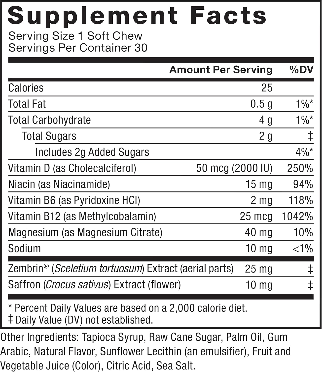 Force Factor Happy Mood Soft Chews - Mood Support Supplement with Magnesium, Saffron & Zembrin, Tropical Flavour, 30 Chews - görsel 7