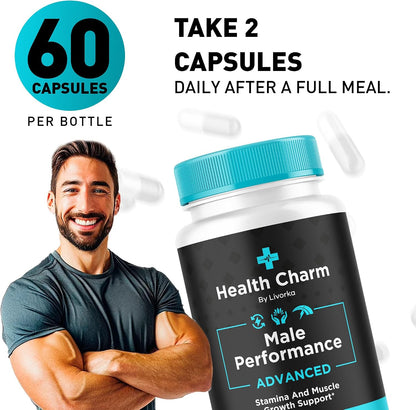 LIVORKA Health Charm Men's Multivitamin Capsules - All Natural Supplement, 60 Capsules