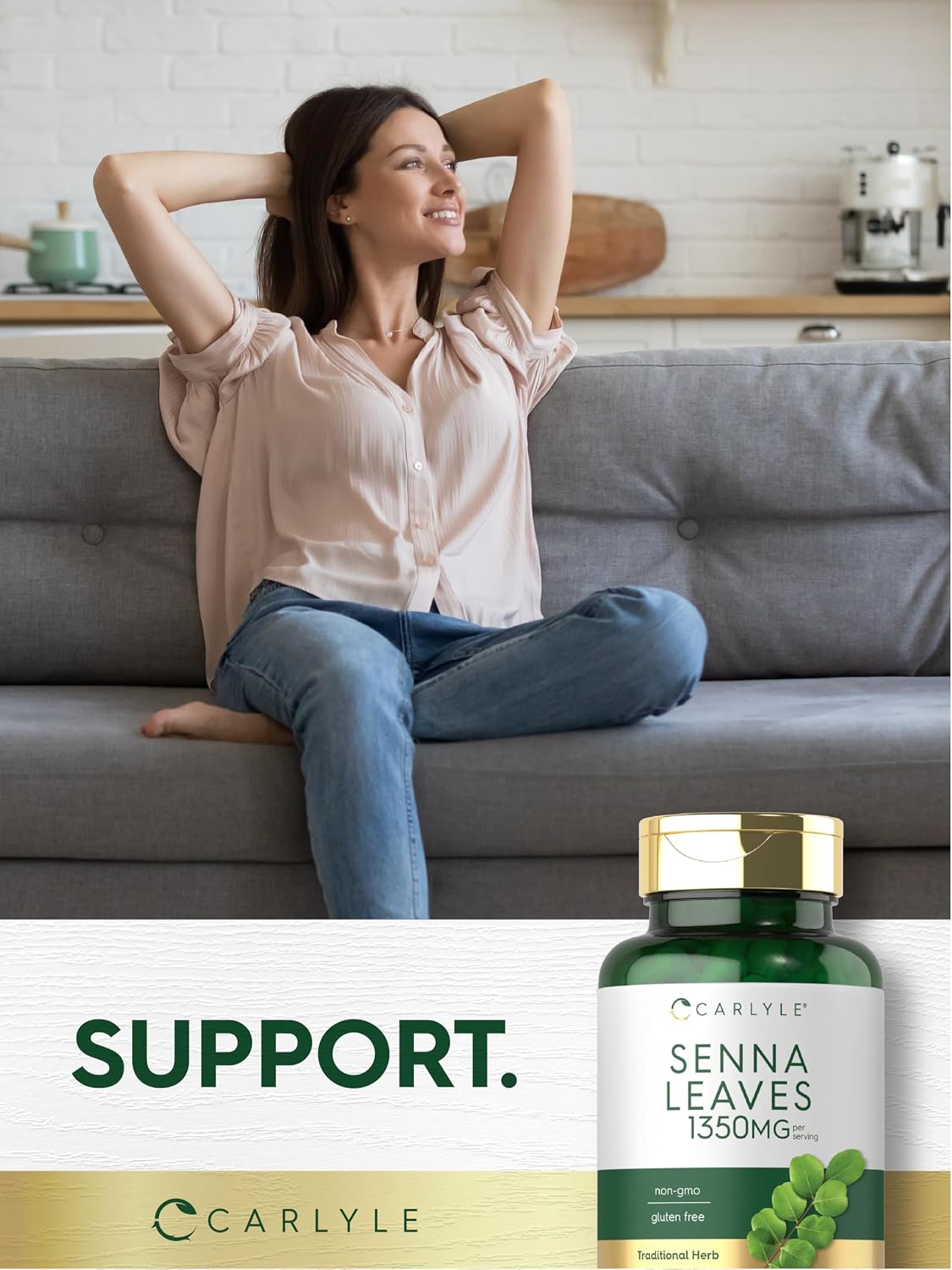 Carlyle Senna Leaves Supplement - 1350 mg, 110 Capsules - görsel 7