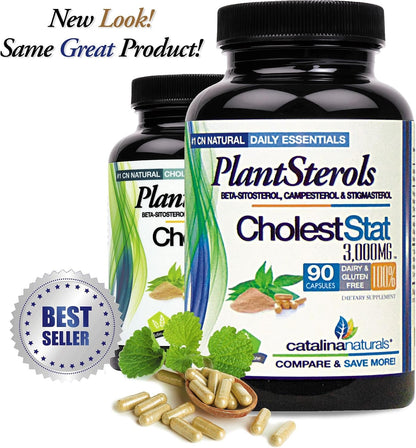 Catalina Naturals Triple Strength Formula - Cholest-Stat - Phytosterol Complex - 3000mg Maximum Strength - 90 Capsules