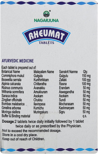 Nagarjuna Rheumat Tablets (100 Tablets) with Free Pachak Methi