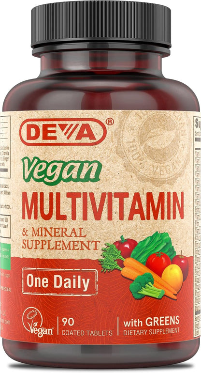 Deva Vegan Multivitamin and Mineral Supplement – Once-Daily Formula with Greens