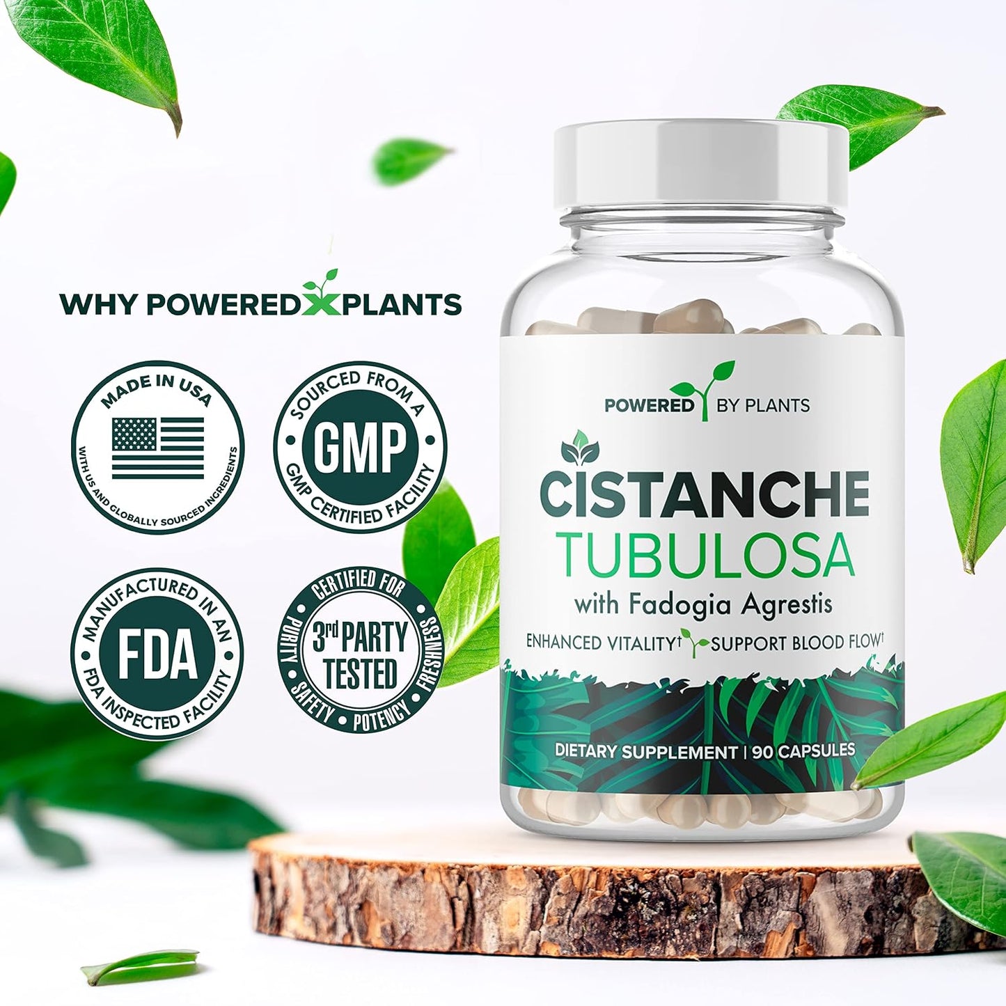 Cistanche Tubulosa with Fadogia Agrestis - Herbal Supplement for Vitality - 90 Capsules - görsel 6