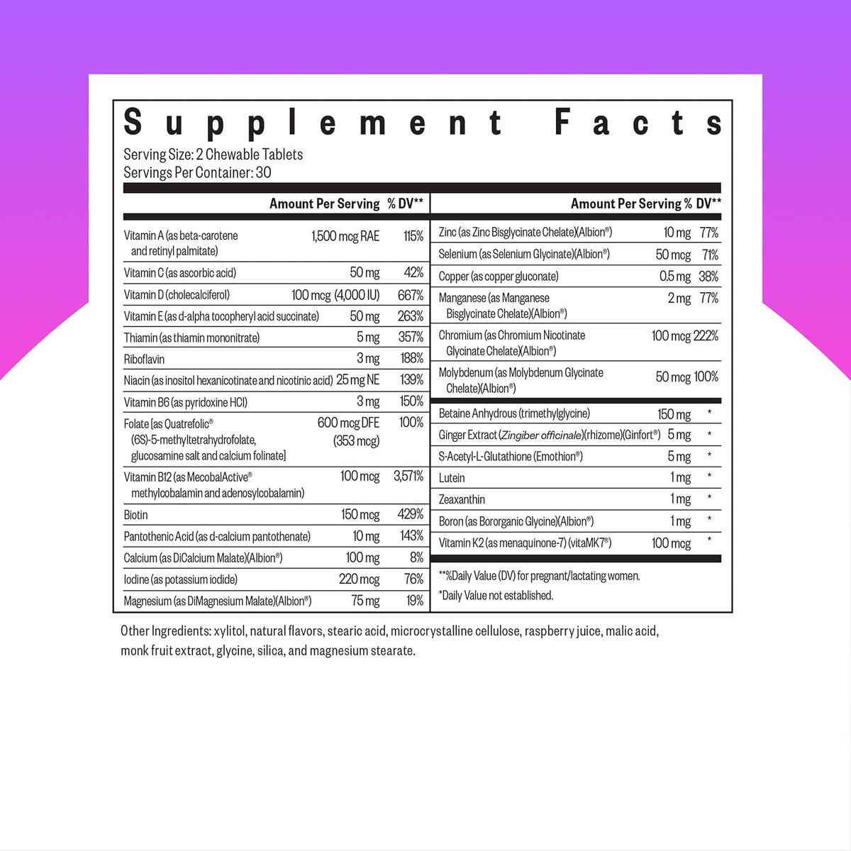 Seeking Health Prenatal Essentials Chewable - Prenatal Support with Methylfolate, B12 & Riboflavin (60 Tablets) - görsel 2