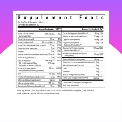 Seeking Health Prenatal Essentials Chewable - Prenatal Support with Methylfolate, B12 & Riboflavin (60 Tablets)