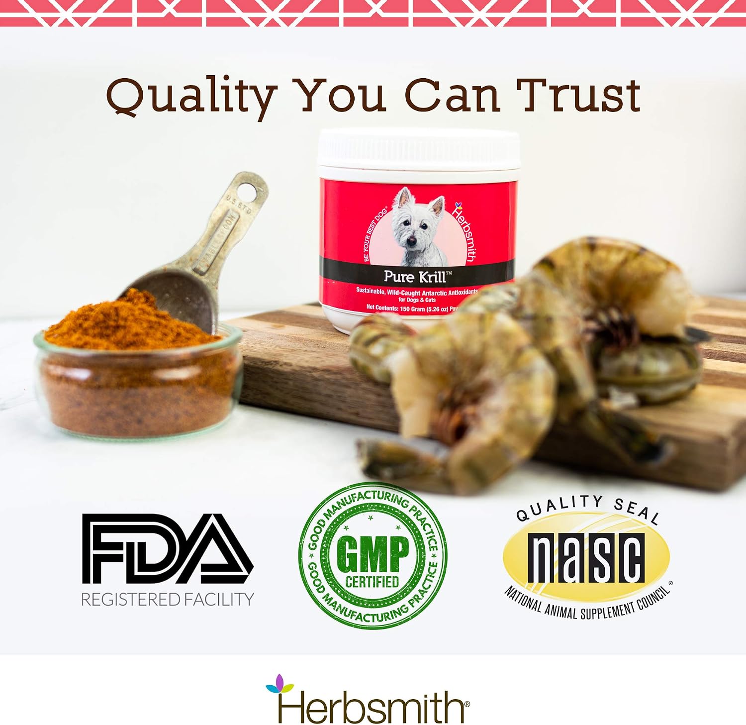 Herbsmith Pure Krill - Wild-Caught Antarctic Krill - Single Ingredient - Astaxanthin for Dogs - Ready-to-Uses Omega 3s - 150g - görsel 6
