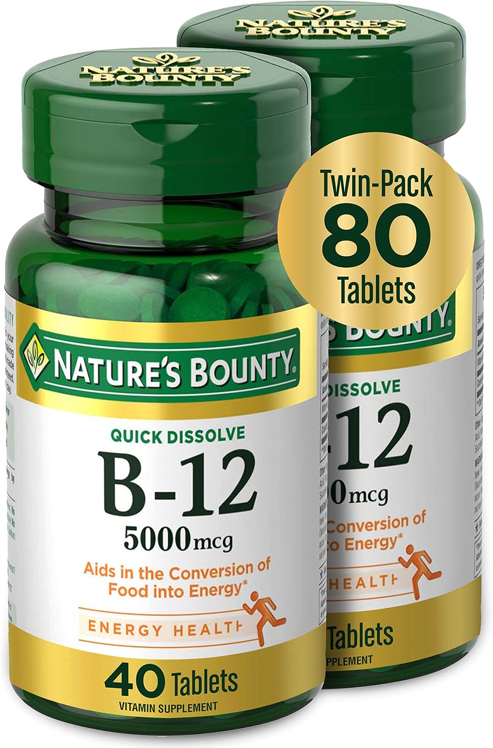 Nature's Bounty Vitamin B12 500 mcg Quick Dissolve Tablets, 300 Tablets (Pack of 3) - görsel 8
