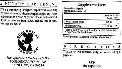 LTP (Lyphoactivated Thymic Peptides) 60 Capsules - 3 Pack