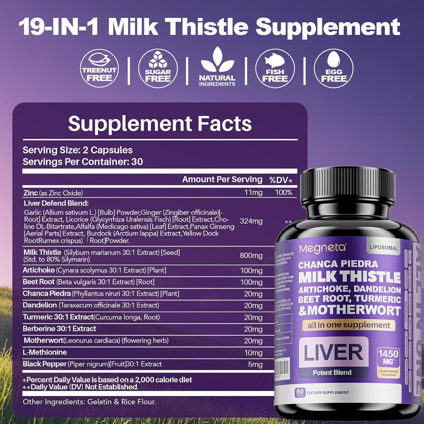 Milk Thistle Supplement – Traditional Liver Support, Vegan, Made in USA (180 Capsules) - görsel 2