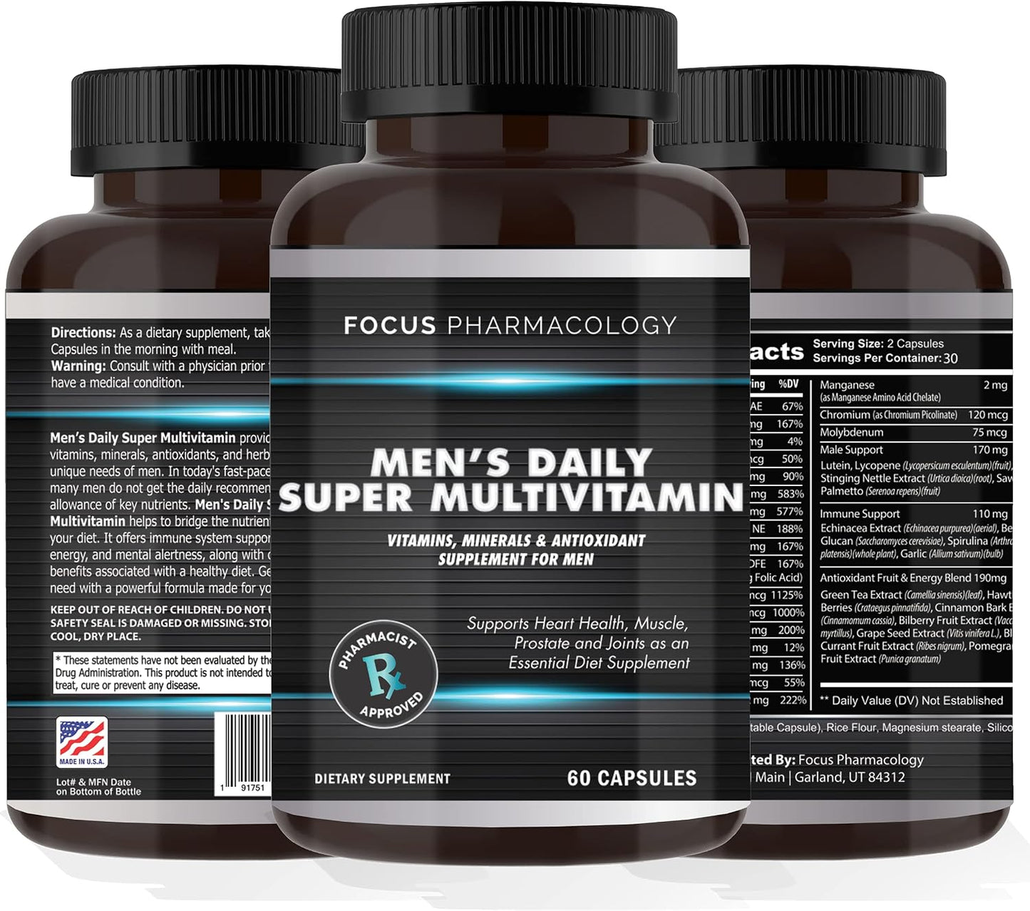 Men's Daily Super Multivitamin - 60 Tablets Blend of Vitamins, Minerals and Herbs - görsel 1