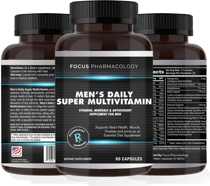 Men's Daily Super Multivitamin - 60 Tablets Blend of Vitamins, Minerals and Herbs