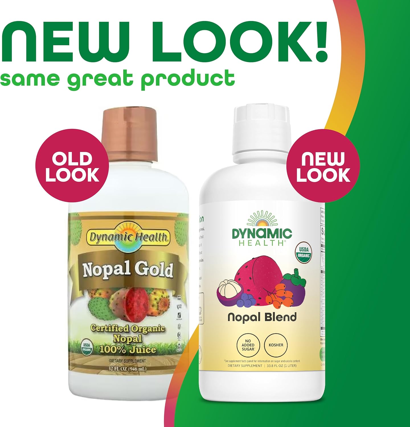 Dynamic Health Nopal Gold, Organic, No Additives, Antioxidant Support, Vegan, Gluten-free, Non-GMO, 946 ml - görsel 2