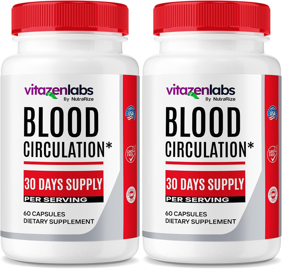 Vitazenlabs Blood Support Plus, Maximum Strength All-Natural Formula, 120 Capsules (Pack of 2) - görsel 1