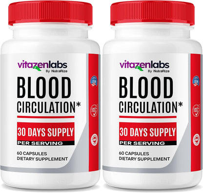 Vitazenlabs Blood Support Plus, Maximum Strength All-Natural Formula, 120 Capsules (Pack of 2)