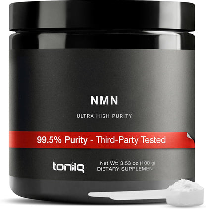 Toniiq Ultra High Purity NMN Powder - 100g - 99.5% Pure - Stabilised - NAD+ Precursor