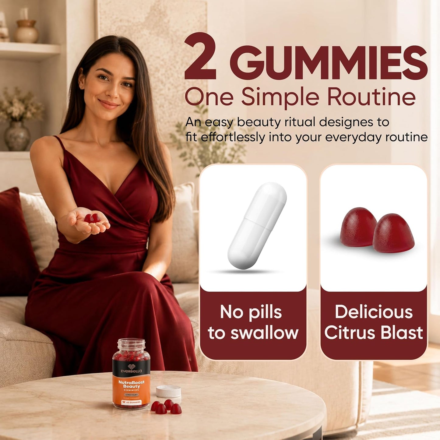 NutraBoost Beauty Gummies | Beauty Support Formula with Amino Acids, Bamboo Silica, Resveratrol, Biotin & Vitamin C - görsel 5