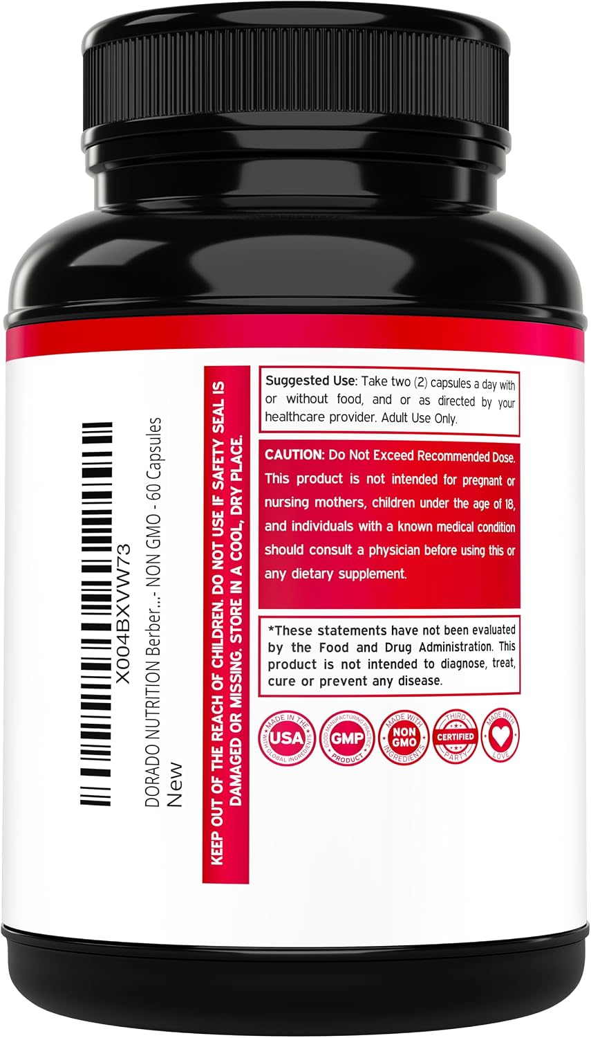 Dorado Nutrition Berberine Supplement 500mg – Digestive and Metabolic Support for Adults – 60 Vegan Capsules - görsel 3