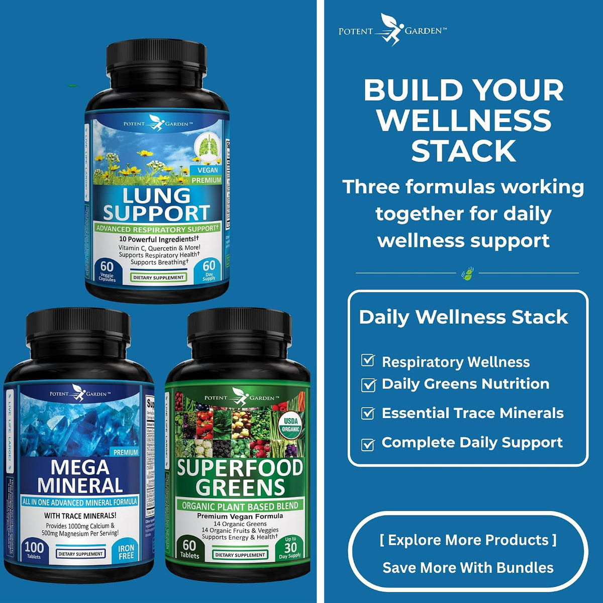 Potent Garden Lung Support Supplement – with Vitamin C, Quercetin and Herbal Blend – 60 Vegan Capsules - görsel 9