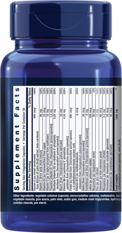 Life Extension Whole Food Multivitamin – Plant-Derived Vitamins A, B, C, D, E & Minerals – Non-GMO, Gluten-Free, Vegetarian – 90 Capsules