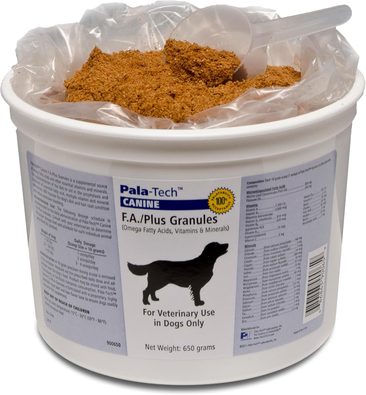 Pala-Tech Canine F.A Plus Granules - Dog Multivitamin with Omega Fatty Acids, Vitamins & Minerals - 650g - görsel 1