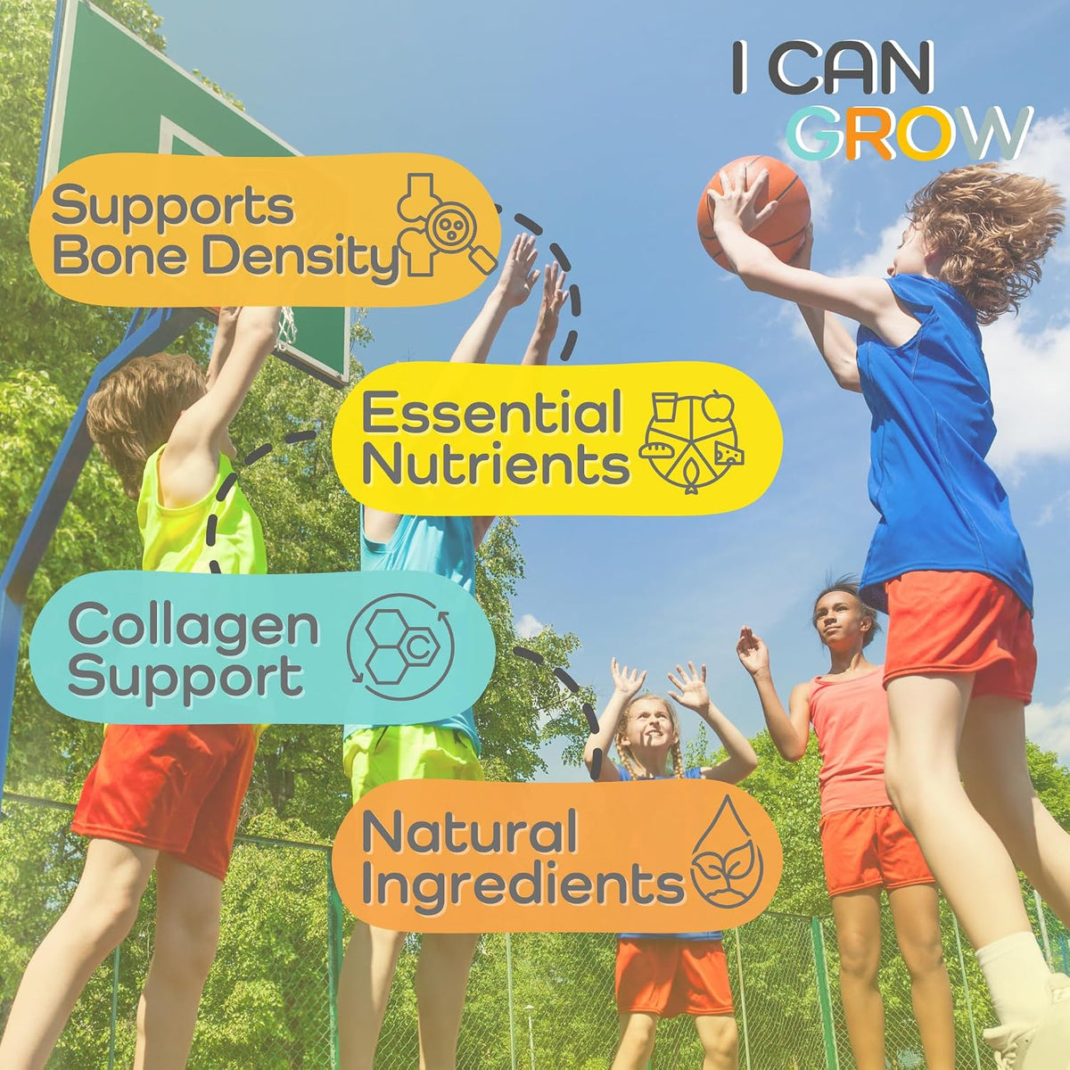 I Can Grow (2 Pack) - for Children 10+ and Teens | Enhances Natural Development | Strength Bone, Muscle & Joints | Immunity & Overall Health | Transparent Ingredients | Made in the USA - görsel 5