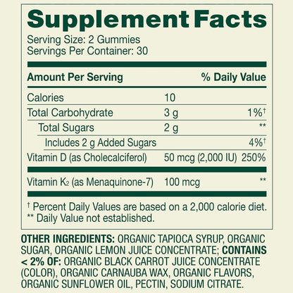 Fusion Shop Store Vitamin D3 and K2 Gummies for Adults – 60 Gummies