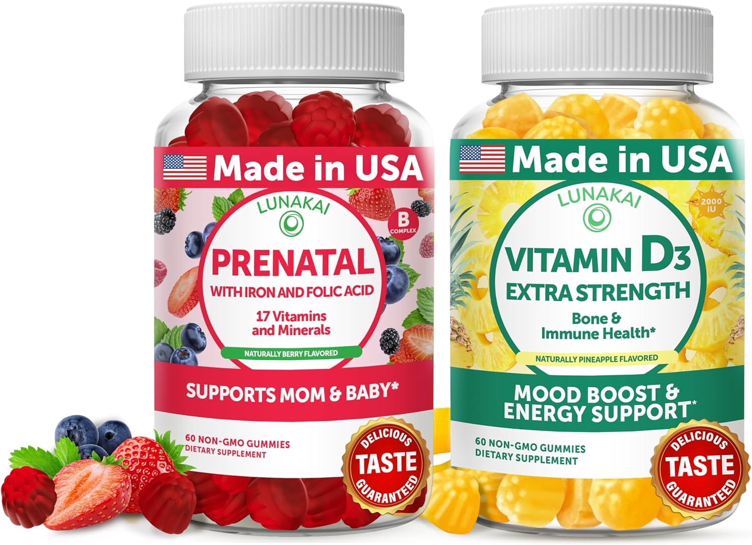 Lunakai 17-in-1 Prenatal Vitamins & Vitamin D3 Gummies Bundle - görsel 1