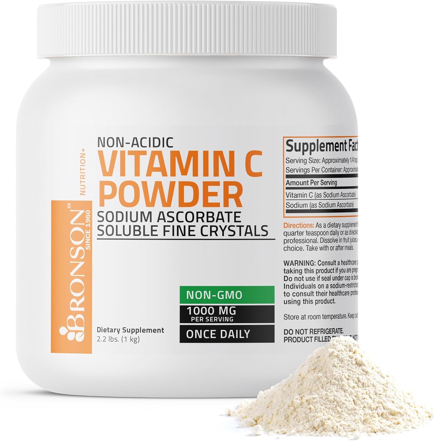 Bronson Non-Acidic Vitamin C Powder - Sodium Ascorbate, 454 g - görsel 8