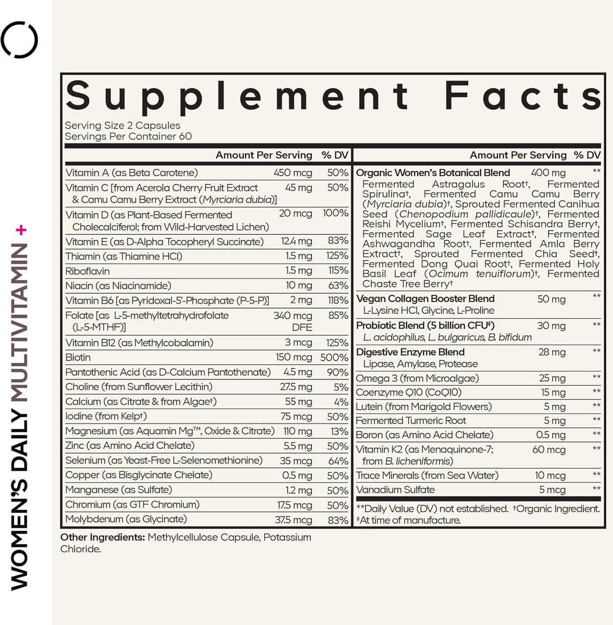 Codeage Women's Daily Multivitamin - Fermented Whole Foods with Probiotics, 120 Capsules - görsel 2