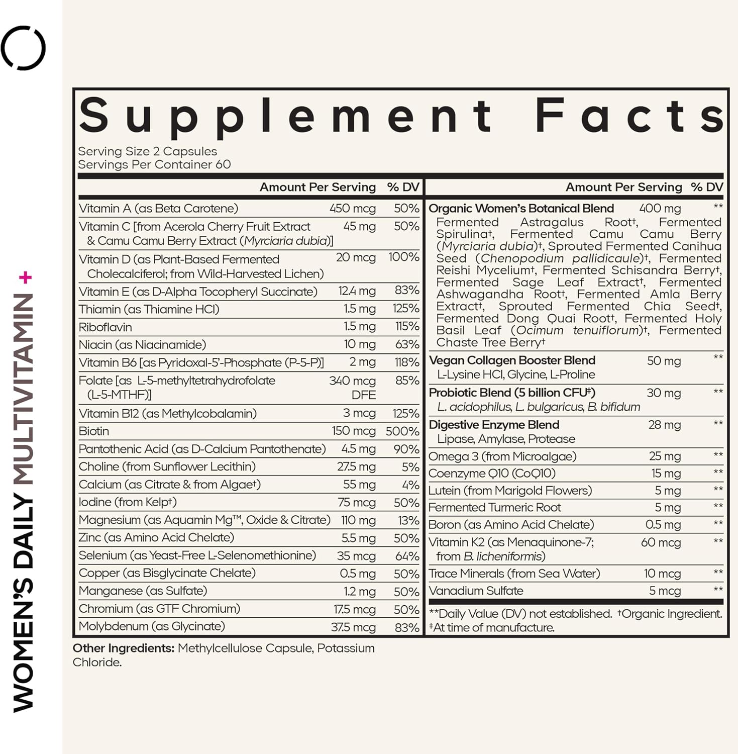 Codeage Women's Daily Multivitamin - Fermented Whole Foods with Probiotics, 120 Capsules - görsel 2