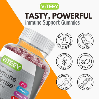 Viteey Multivitamin Gummies 8in1 Immune Support Supplement with Probiotics