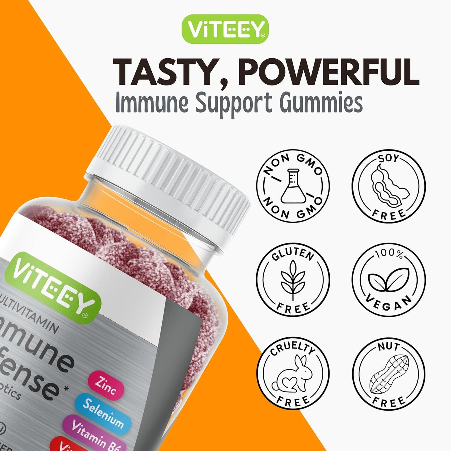 Viteey Multivitamin Gummies 8-in-1 Immune Support Supplement with Probiotics - görsel 4