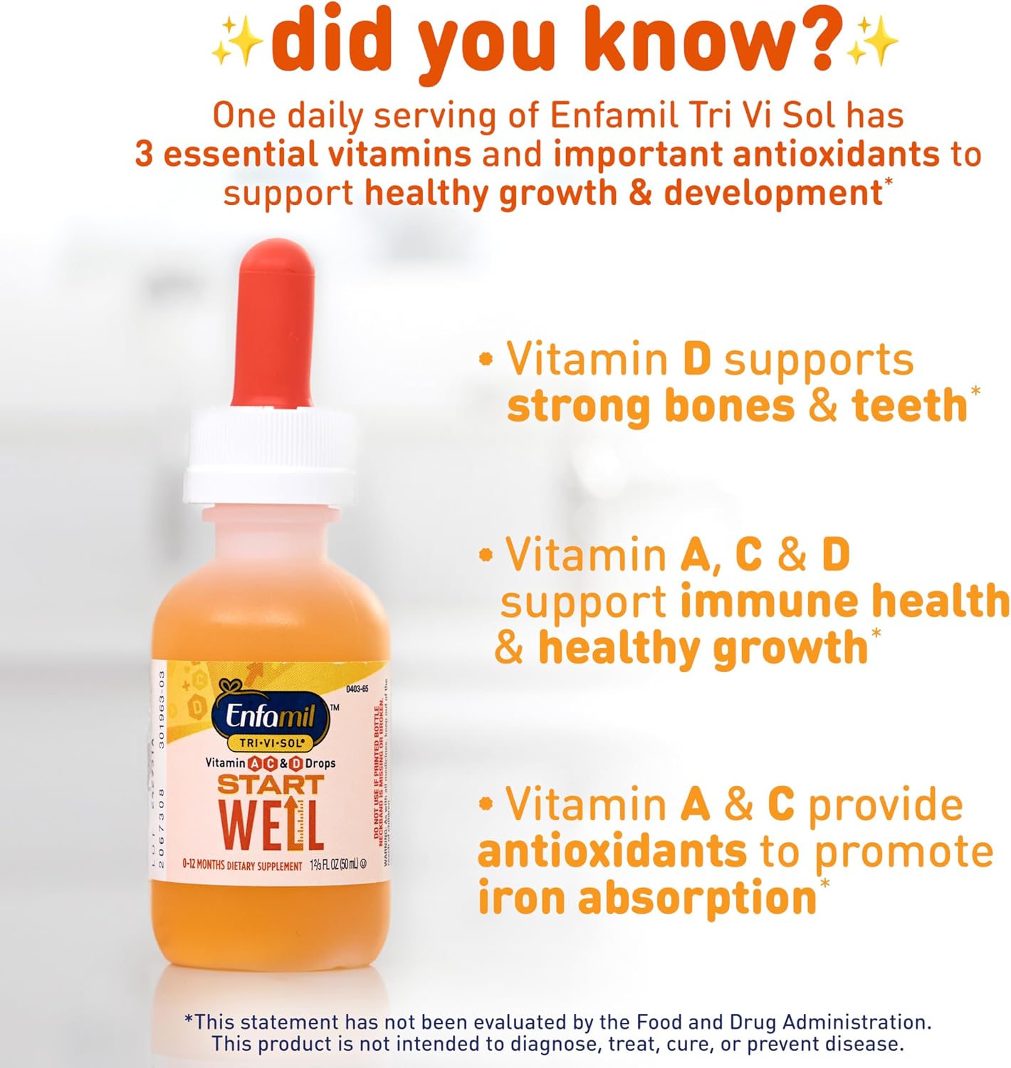 Enfamil Tri-Vi-Sol Infant Multivitamin Drops - 50mL - görsel 3