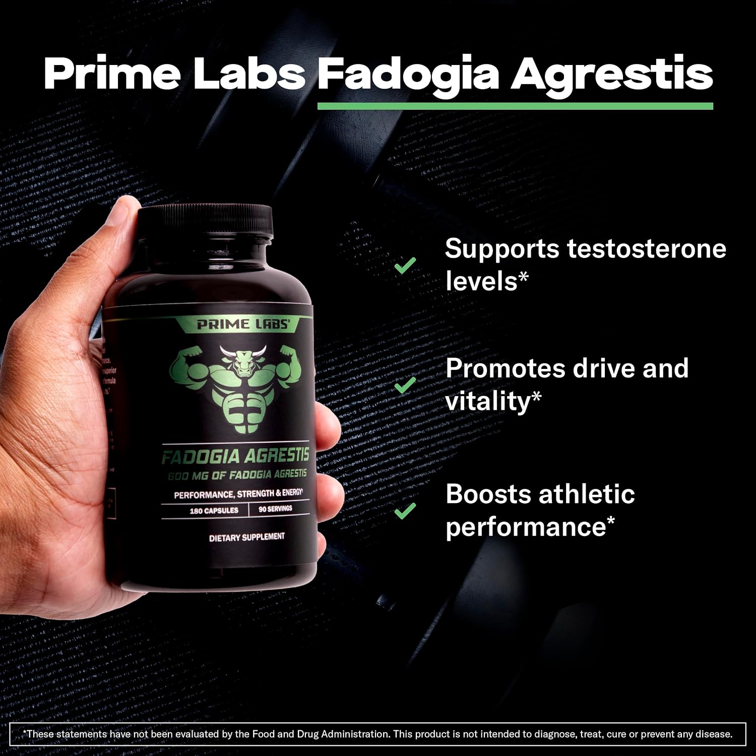 Prime Labs Fadogia Agrestis for Men - 600mg - Performance & Energy Support - 180 Capsules - görsel 2