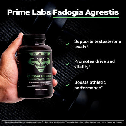 Prime Labs Fadogia Agrestis for Men - 600mg - Performance & Energy Support - 180 Capsules