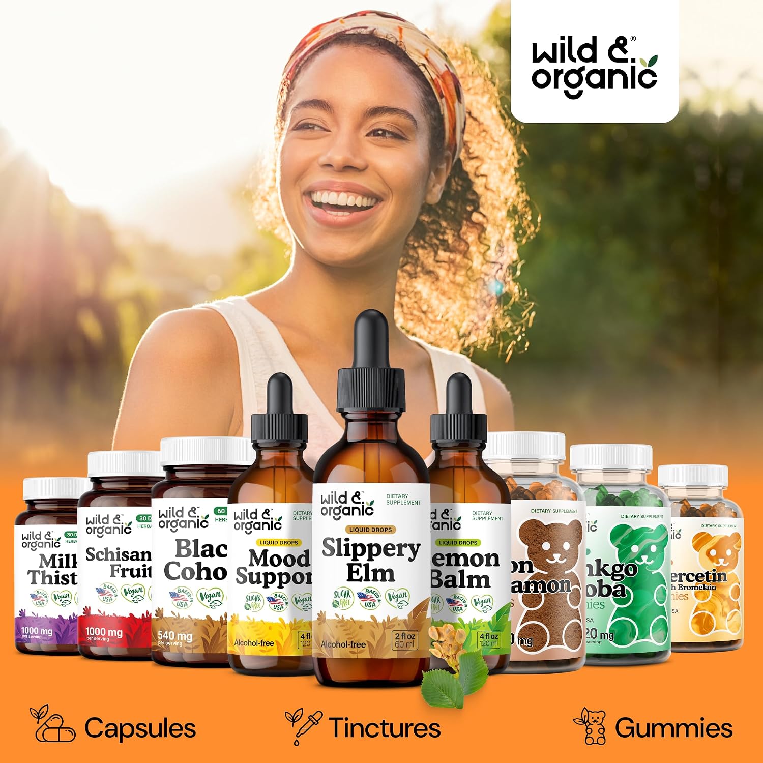 Wild & Organic Slippery Elm Drops – Vegan, Alcohol-Free Liquid Extract, 60 ml - görsel 5