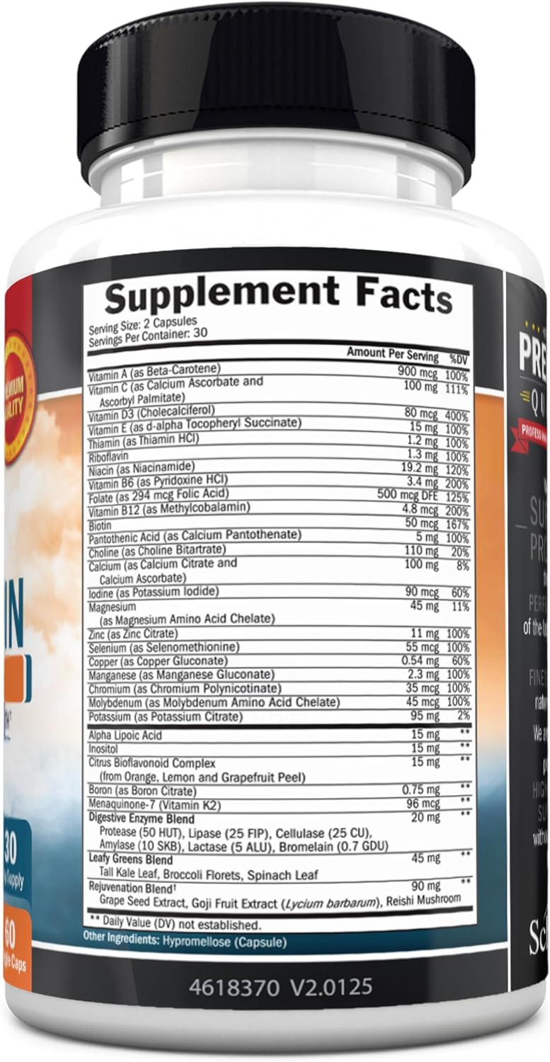 BioSchwartz Men's Multivitamin – Once Daily with Vitamin C, A, B, D3, E, Zinc – 60 Capsules - görsel 7