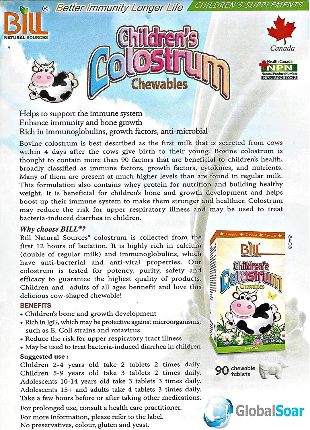 Bill Beauty Children's Colostrum - 90 Chewable Tablets - görsel 3