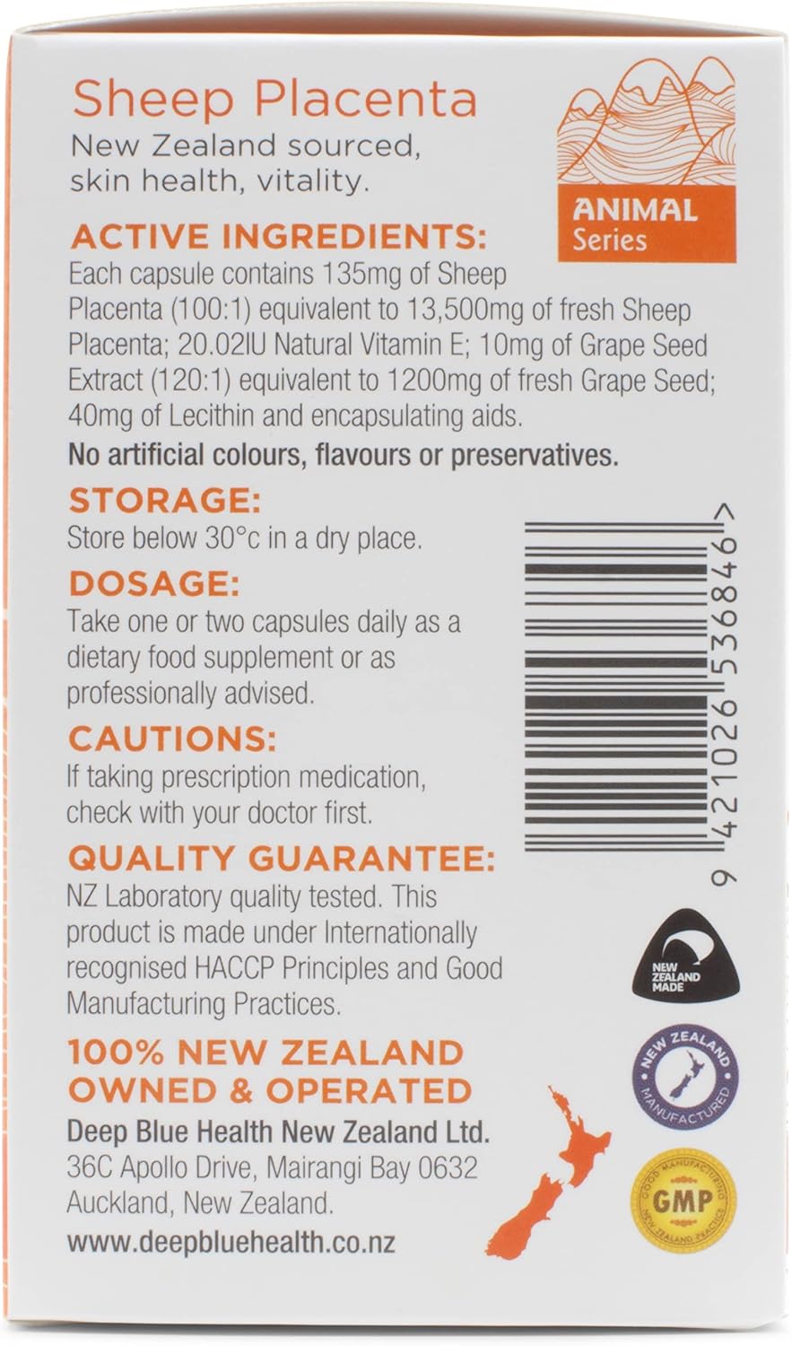 Deep Blue Health New Zealand Sheep Placenta with Grape Seed Extract and Vitamin E - 60 Softgels - görsel 8