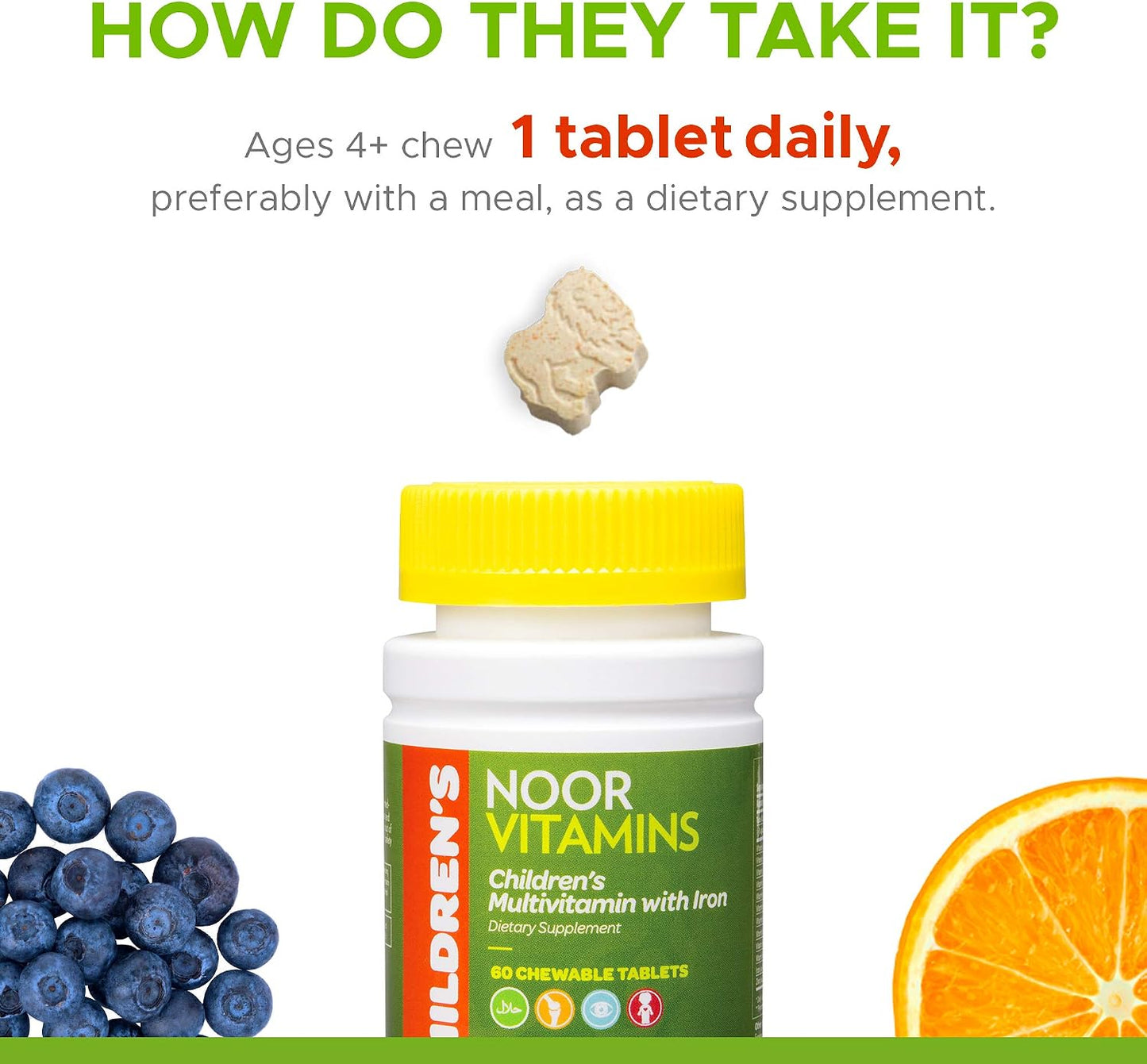 Noor Vitamins Halal Kids Multivitamin Chewable – 60 Tablets - görsel 7