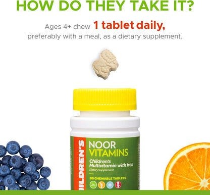 Noor Vitamins Halal Kids Multivitamin Chewable – 60 Tablets